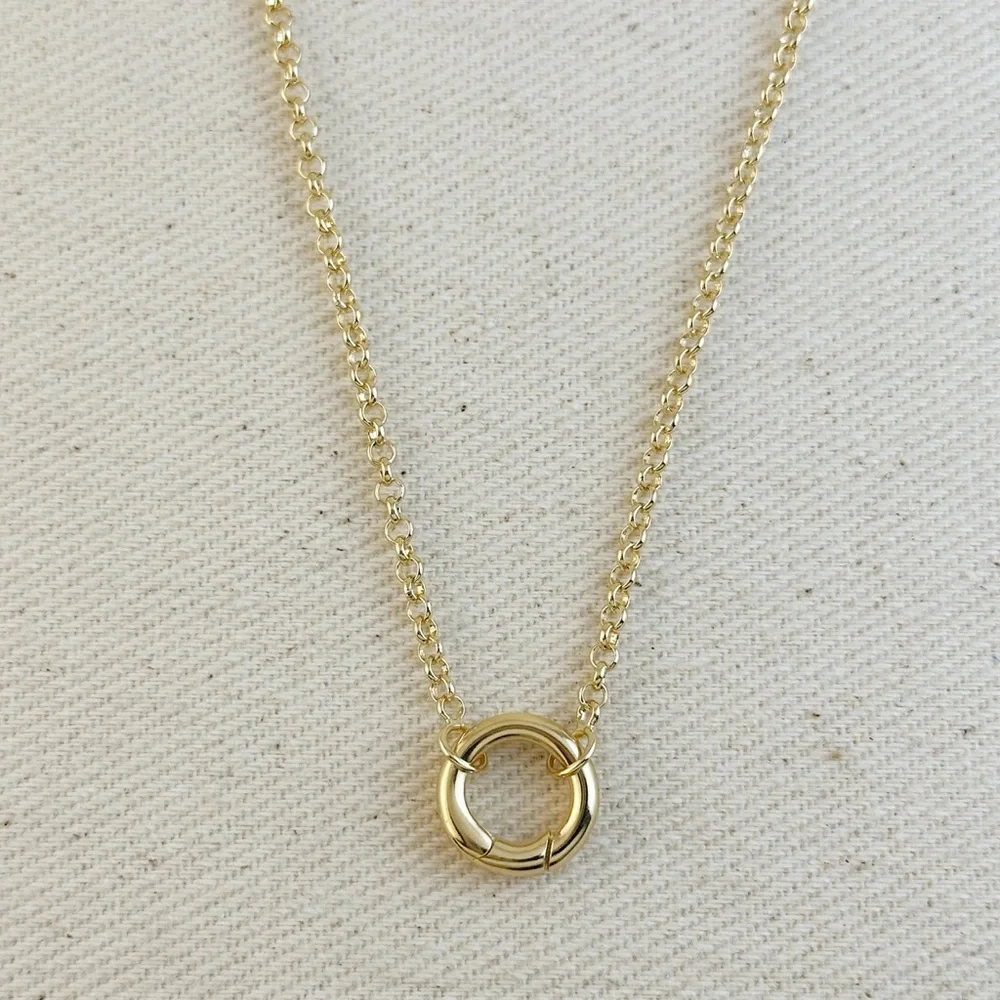 NWT Rolo Chain Necklace Featuring Carabiner Clasp - Picture 1 of 5